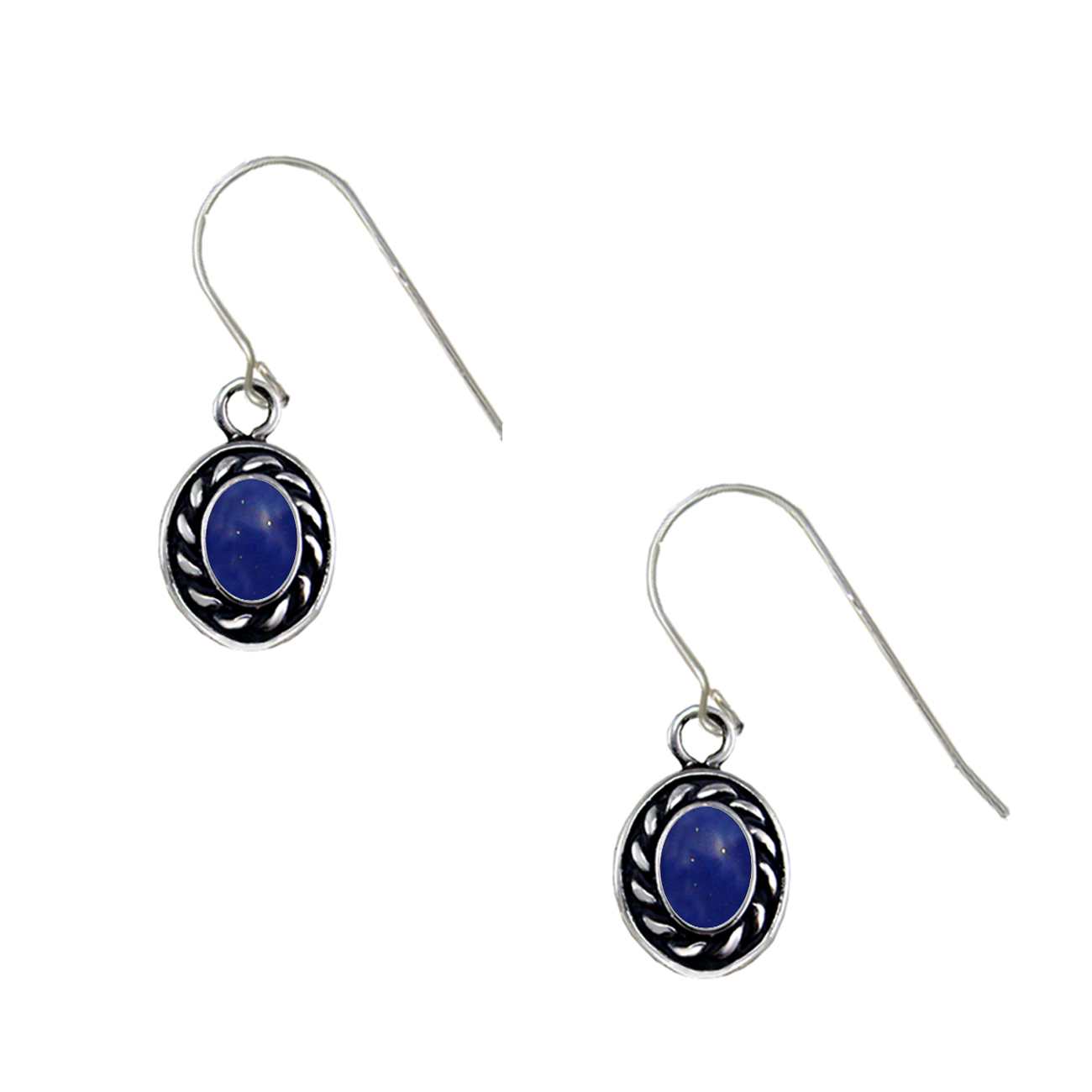 Sterling Silver Little Lapis Lazuli Gemstone Drop Dangle Earrings
